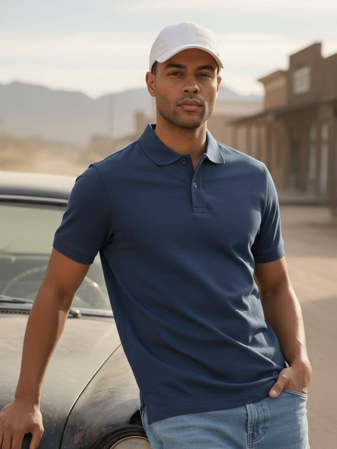 The Roadster Life Co. Men Polo Collar Cotton T-shirt - view 1