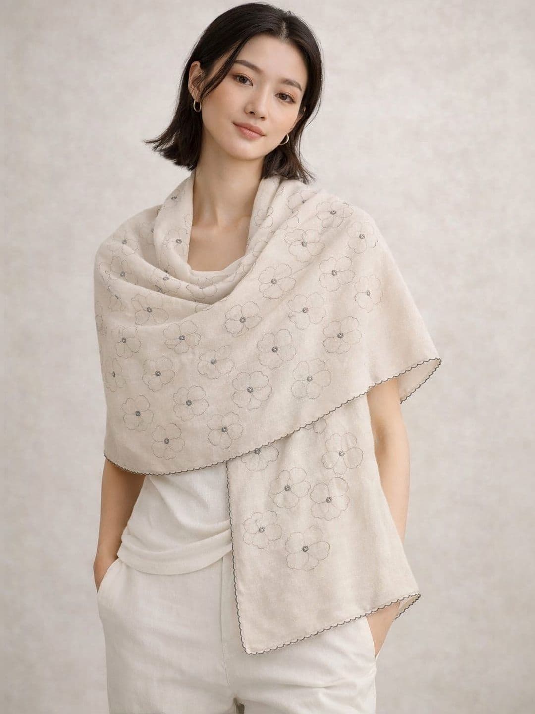 SAHINA DUPATTA Embroidered Dupatta with Thread Work - view 1