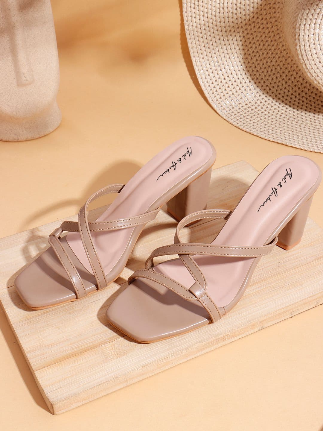 Mast & Harbour Striped Block Heel Sandals - view 1
