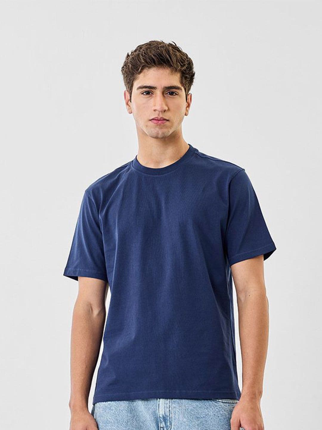 Snitch Men Blue Solid Core Lab Regular Fit T-Shirt - view 1