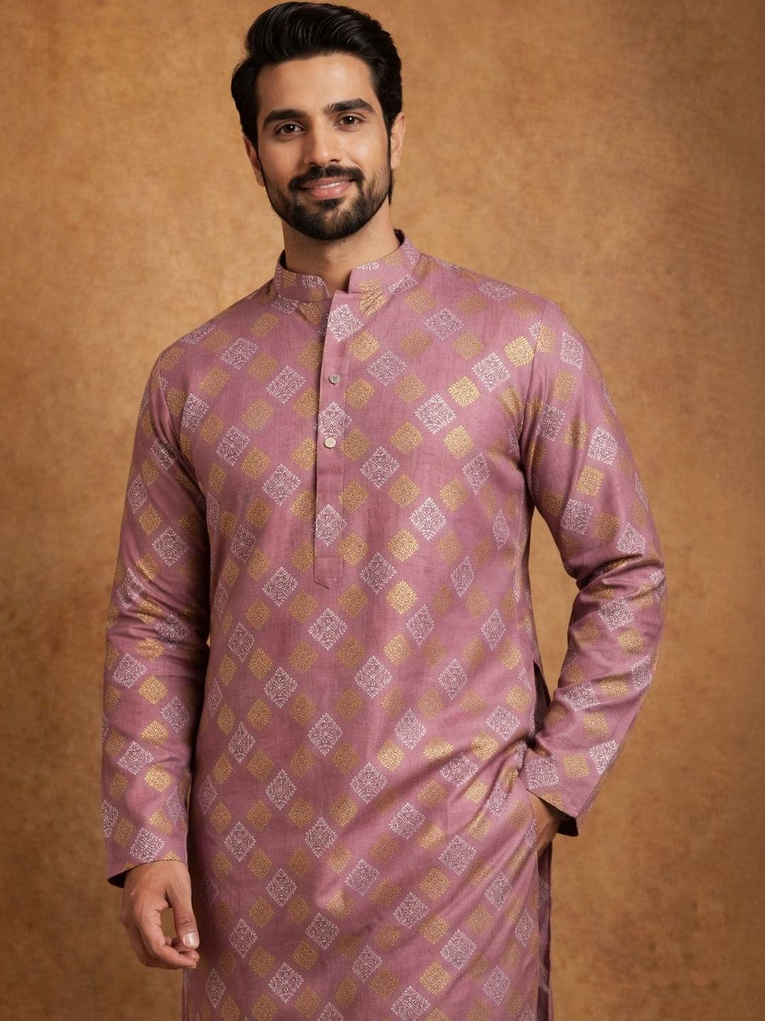 Jompers Men Floral Printed Floral Kurta - view 1