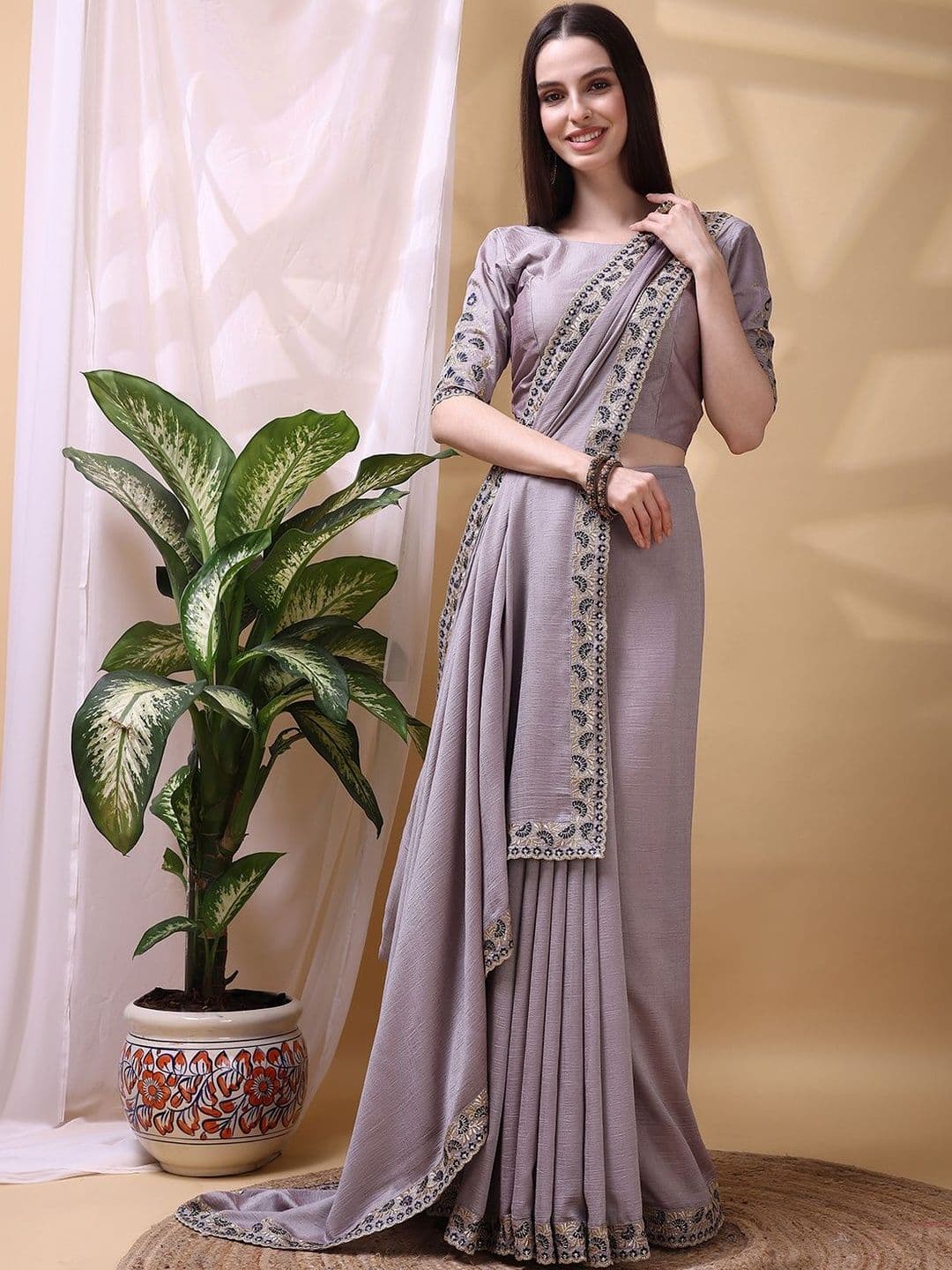 KALINI Embellished Silk Blend Designer Saree - view 1
