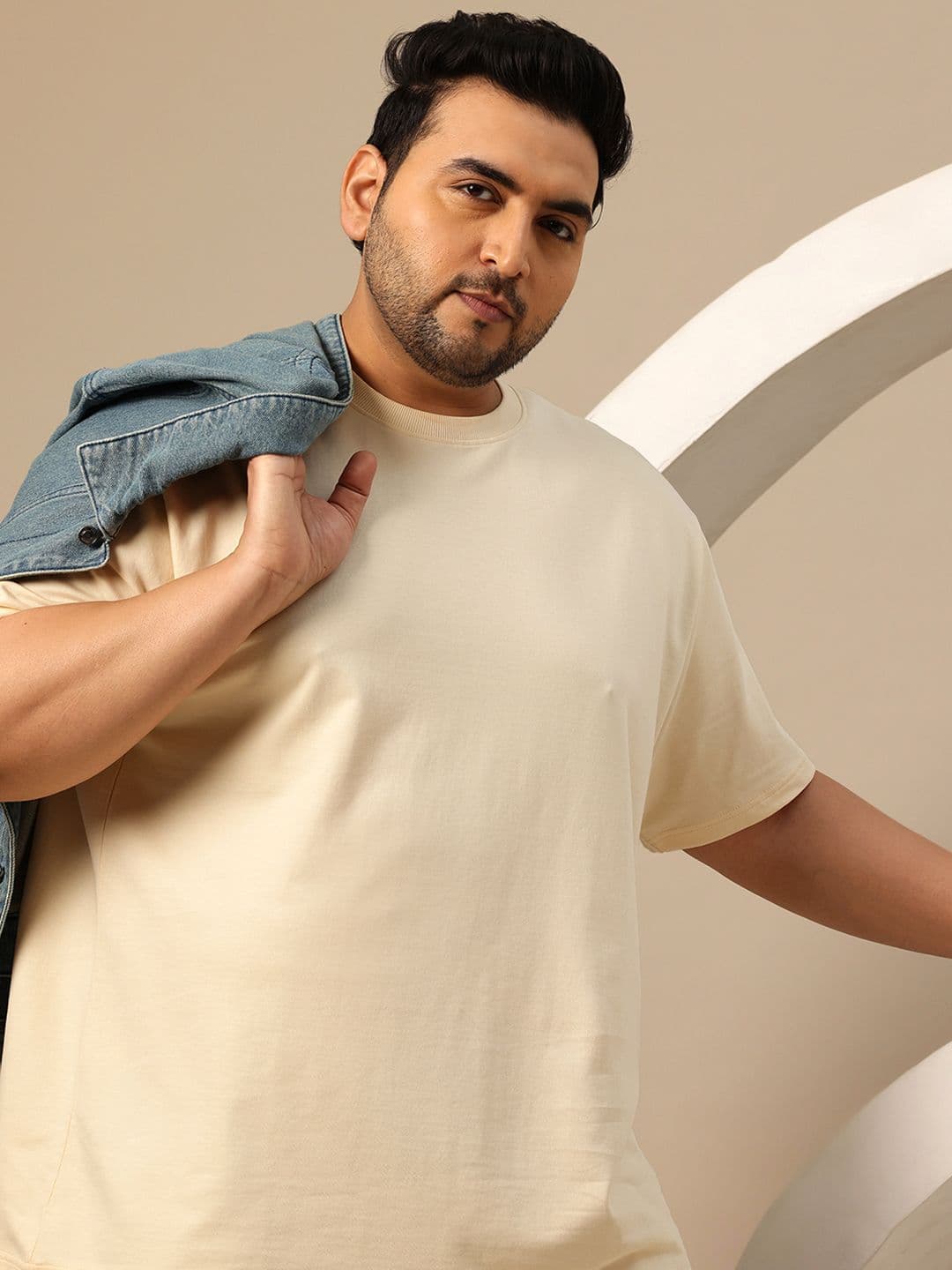 Sztori Plus Size Pure Cotton Relaxed Fit T-shirt - view 1