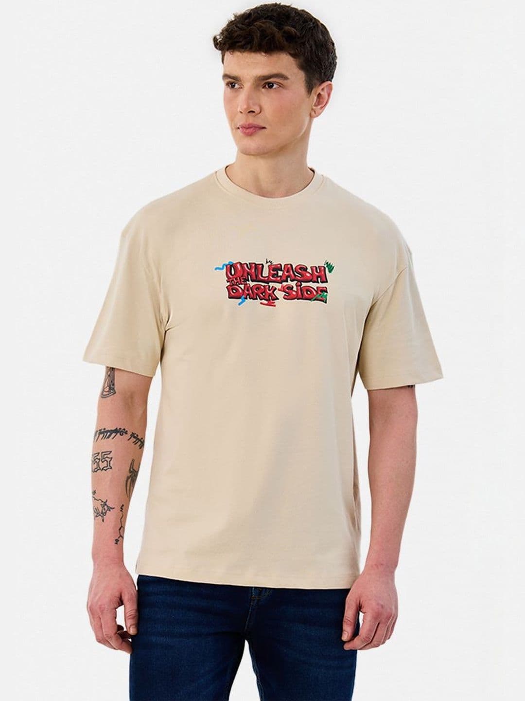 Snitch Graphic Cotton Round Neck Short Sleeves Oversized T-shirt - view 1
