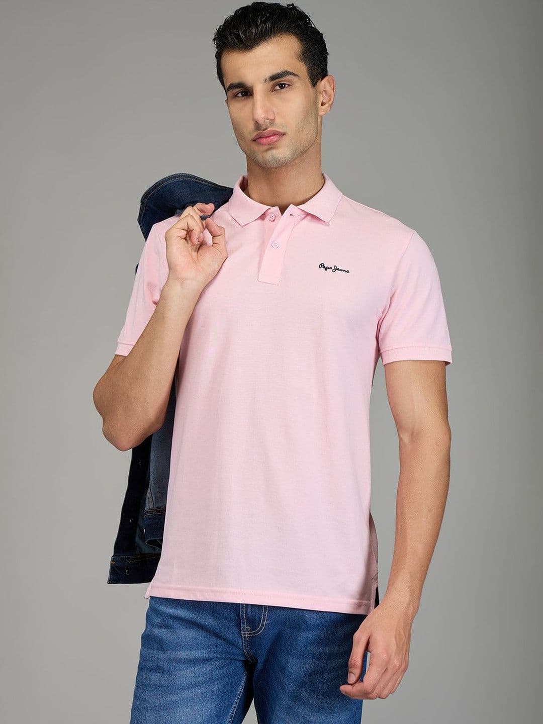 Pepe Jeans Men Brand Logo Polo Collar T-shirt - view 1