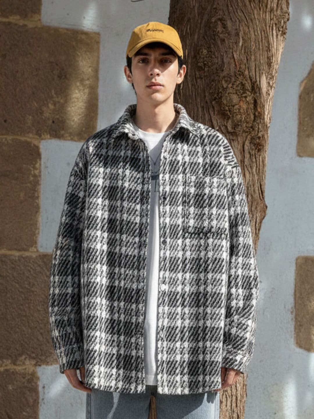 Suo Men Checked Bomber Jacket - view 1