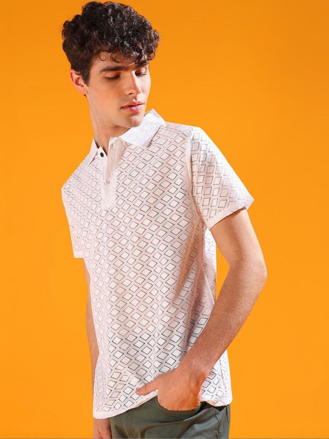 INDICLUB Men Polo Collar T-shirt - view 1