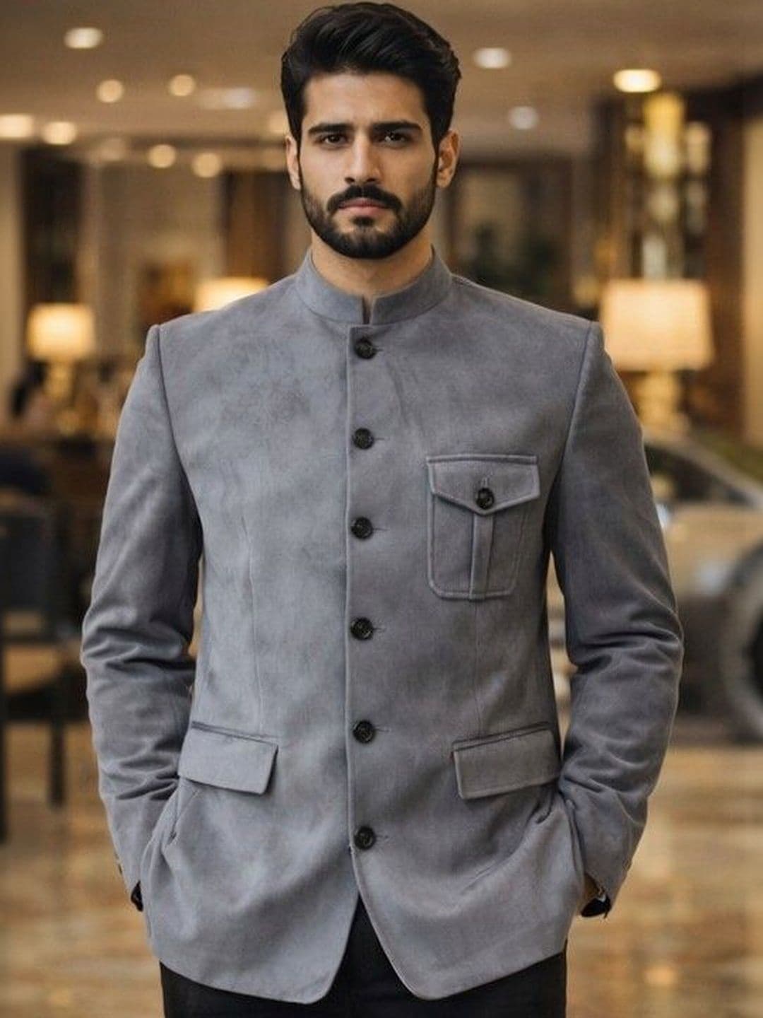 Vaarabella Mandarin Collar Nehru Jackets - view 1