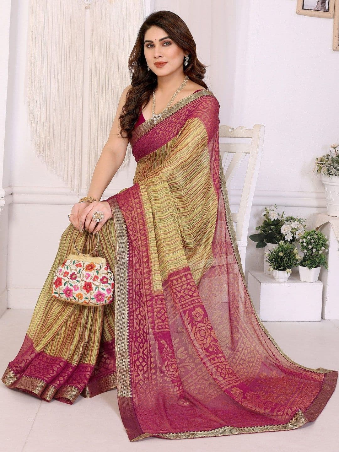 Anouk Ethnic Motifs Poly Georgette Saree - view 1
