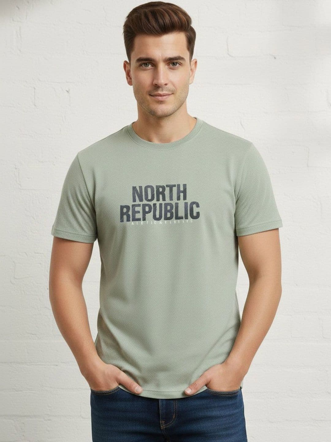 R.Code by The Roadster Life Co. Men Brand Logo Printed T-shirt - view 1