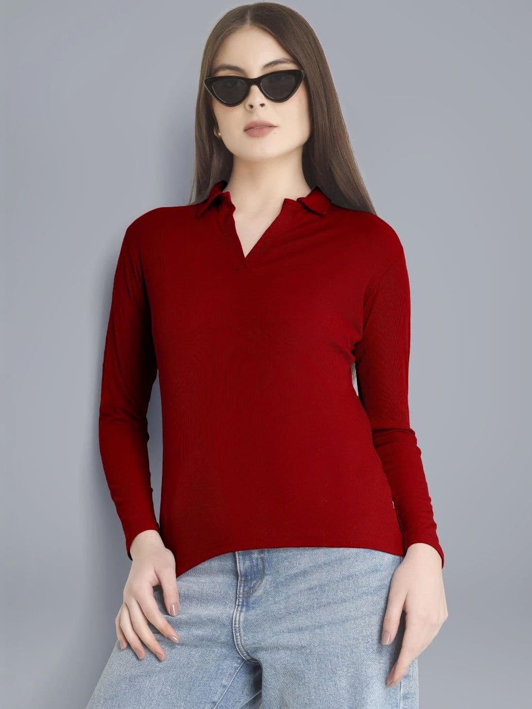 Plus Size Women Polo Collar T-shirt - view 1