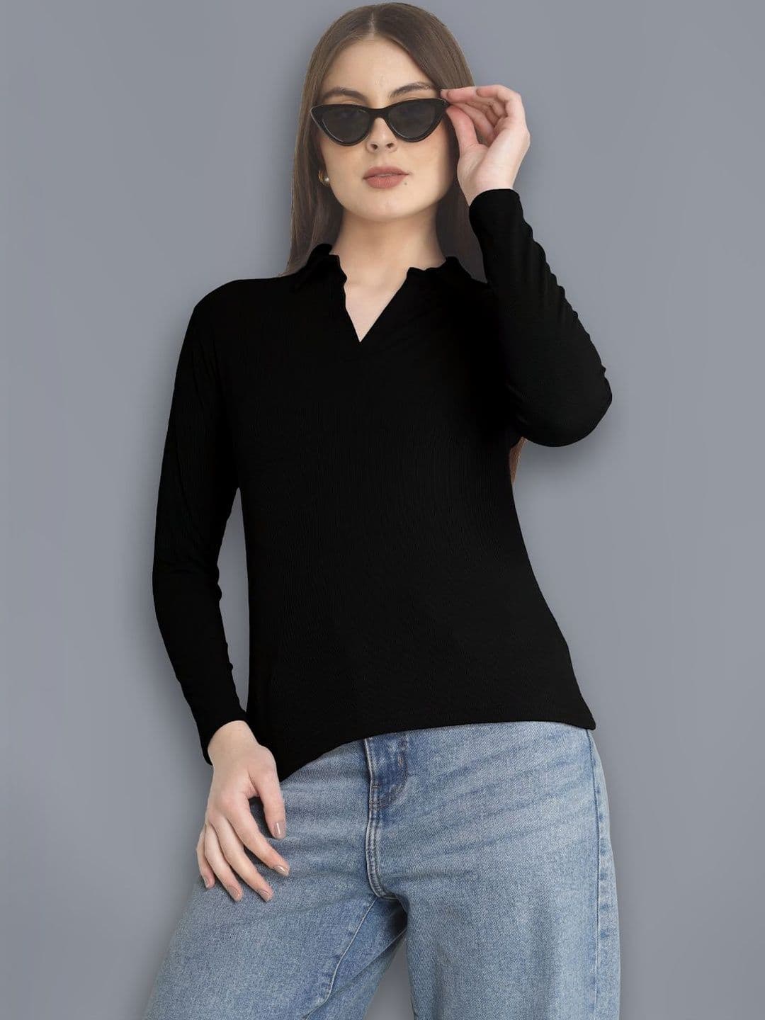 Plus Size Women Polo Collar T-shirt - view 1
