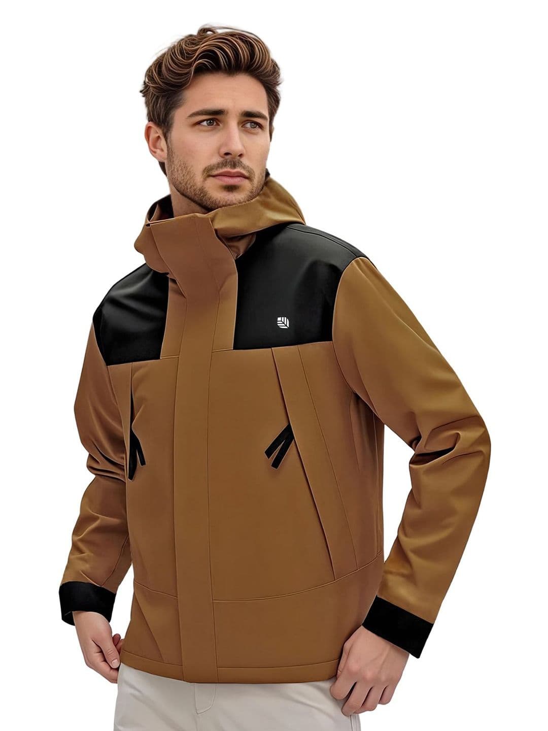 venzina Men Colourblocked Windcheater Outdoor Puffer Jacket - view 1