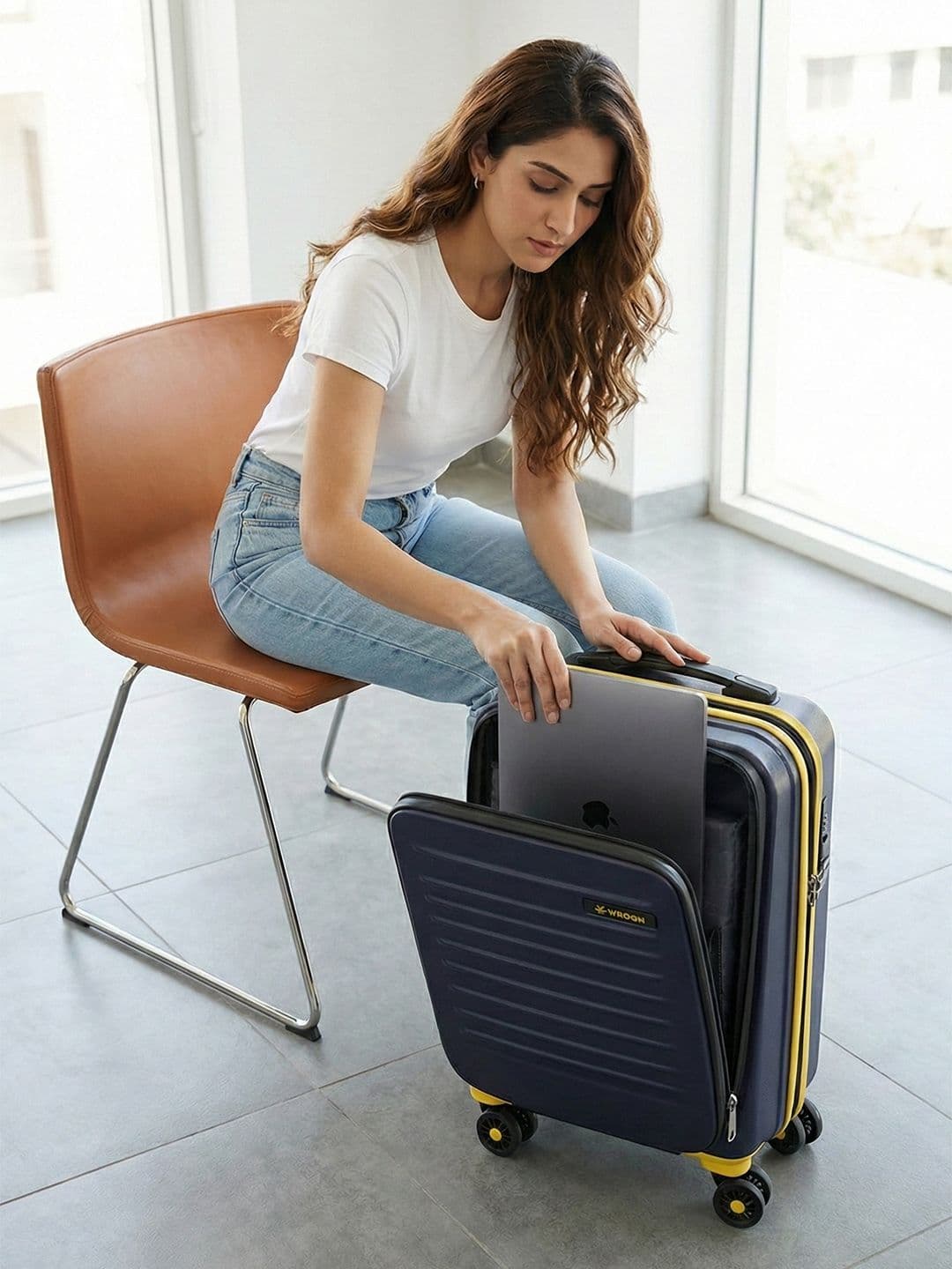 WROGN Textured Hard Cabin Suitcase Trolley Bag- 50L - view 1