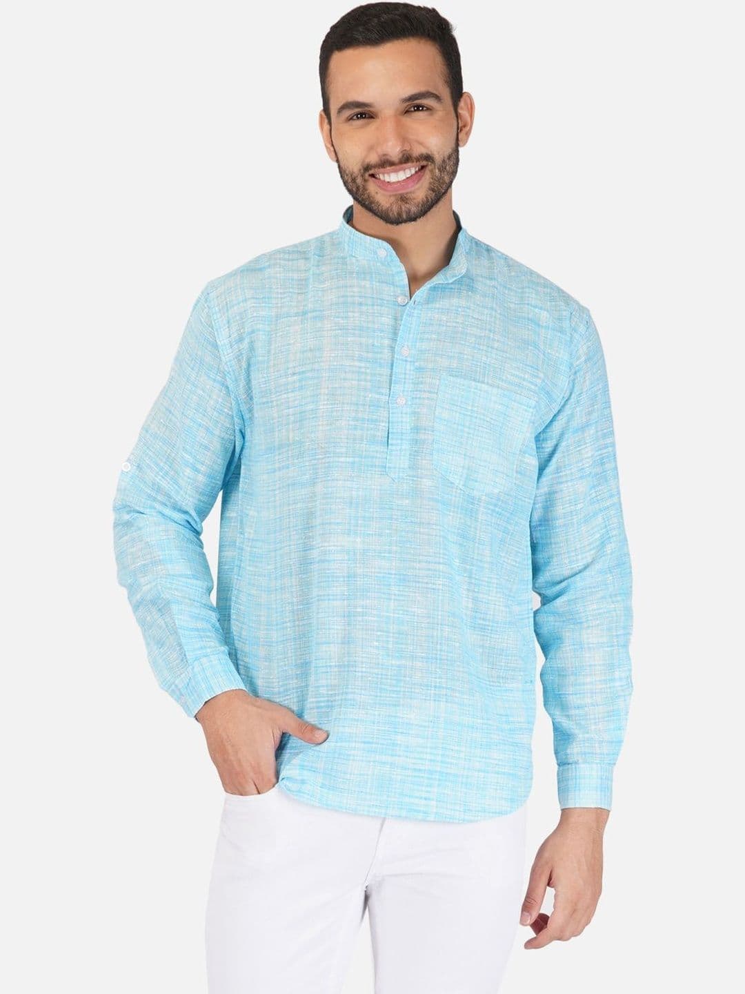 KHADARVAS Men Striped Khadi Handloom Kurta - view 1
