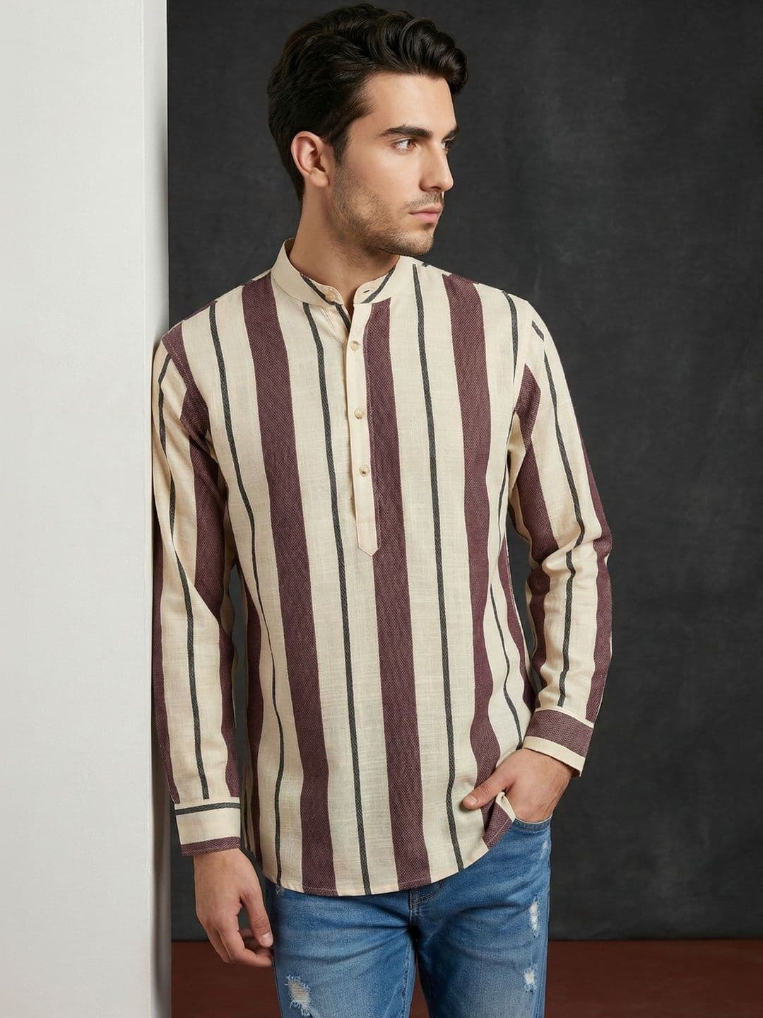 Jompers Men Striped Kurta - view 1