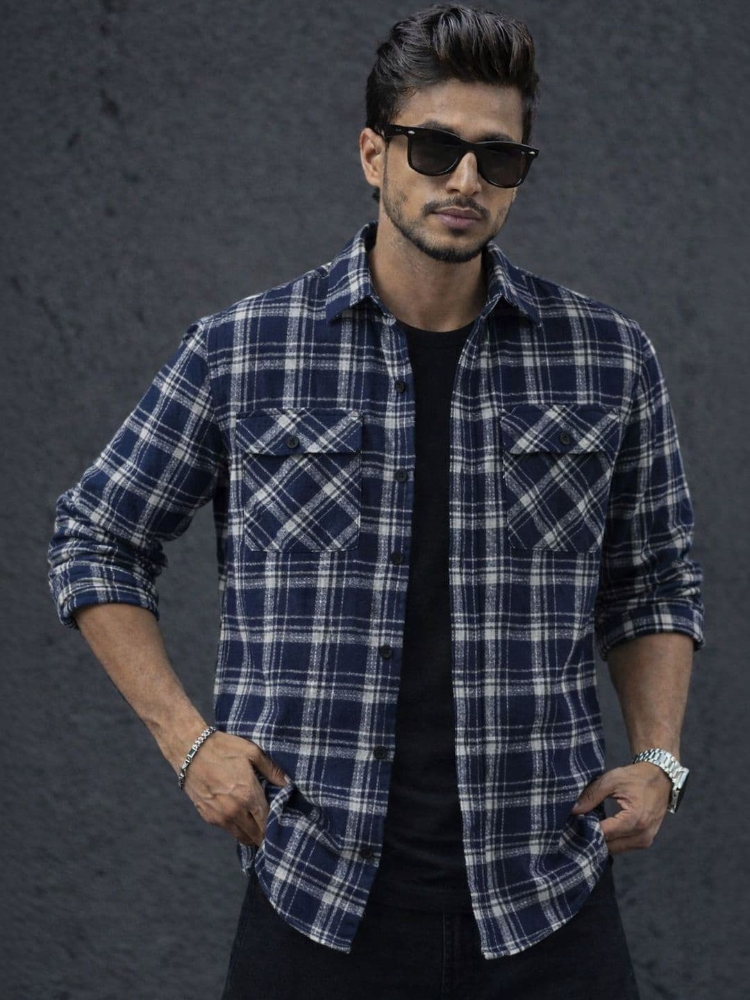 COMBRAIDED Men Checked Woven Jacket - view 1