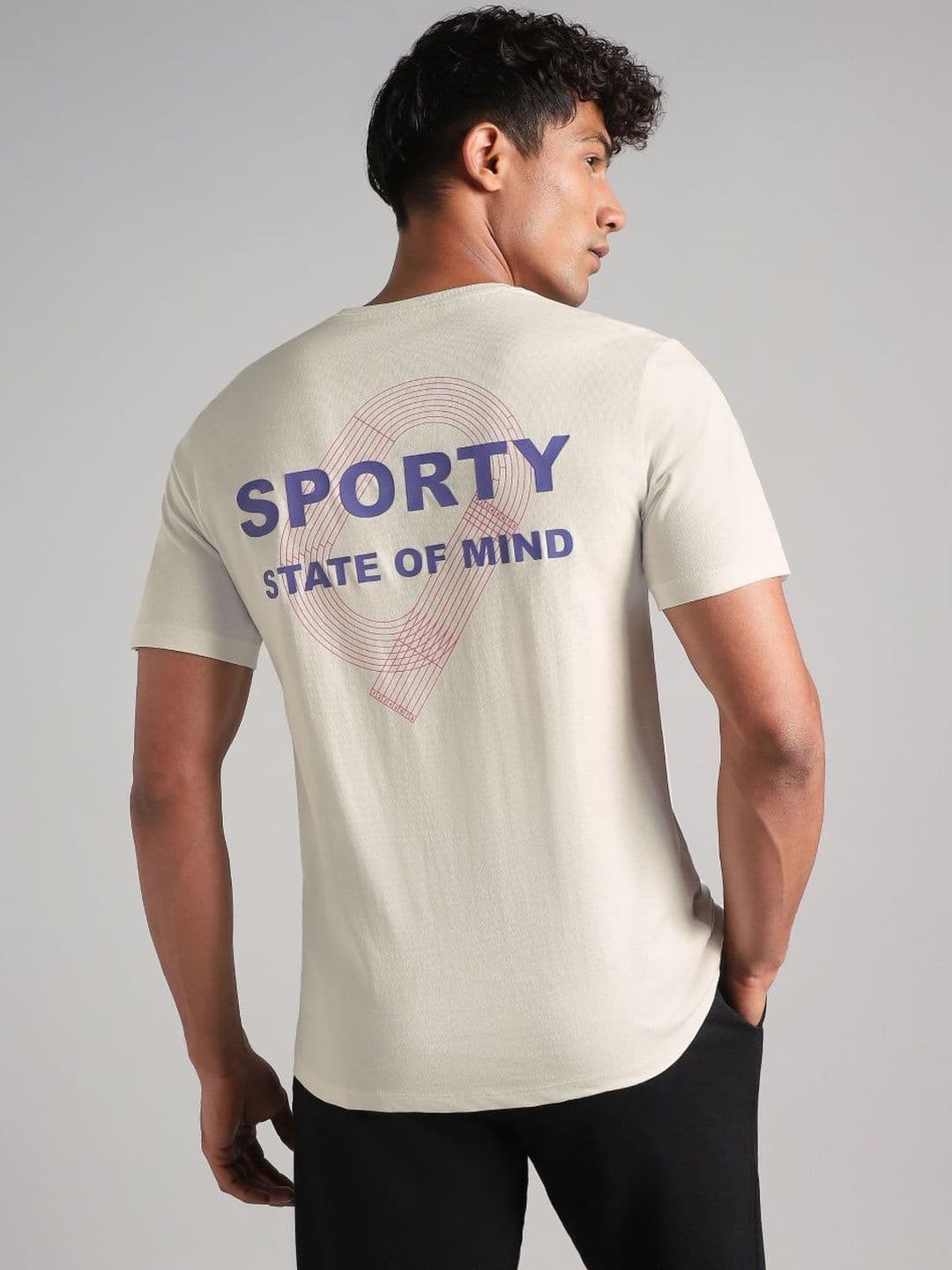 CULT Men Off White Sporty Racertrack T-Shirt - view 1