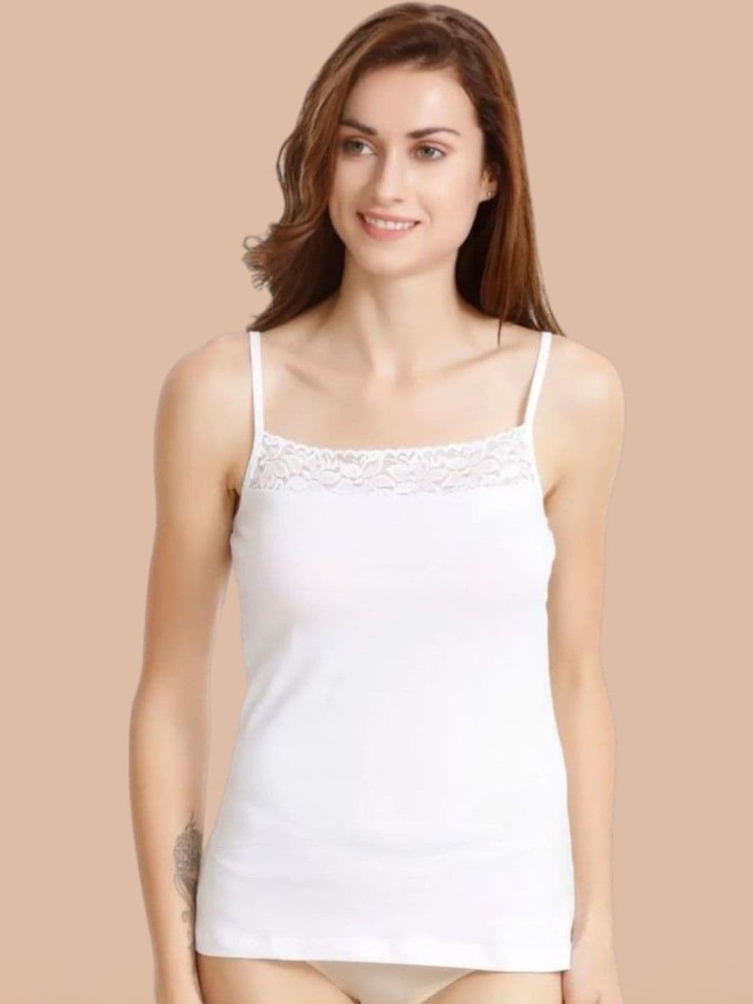 DressBerry Super Combed Cotton Lace Camisole With Adjustable Straps And Stayfresh Treatment - view 1