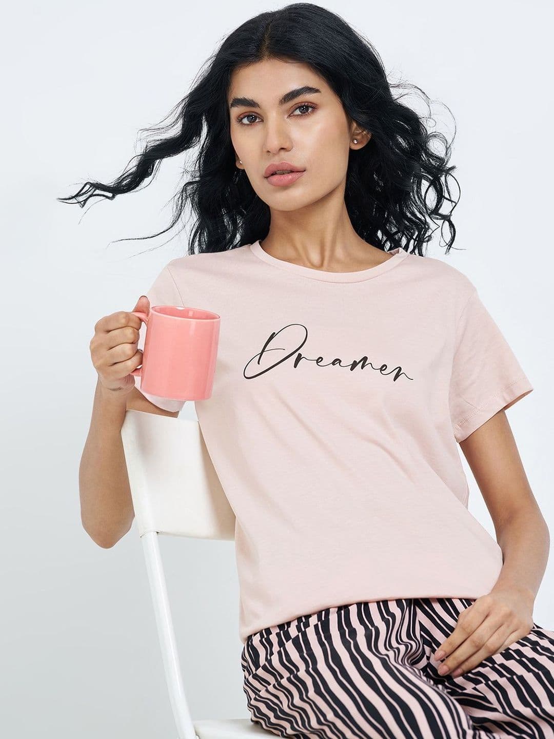 Dreamz by Pantaloons Printed Cotton Lounge Tshirts - view 1