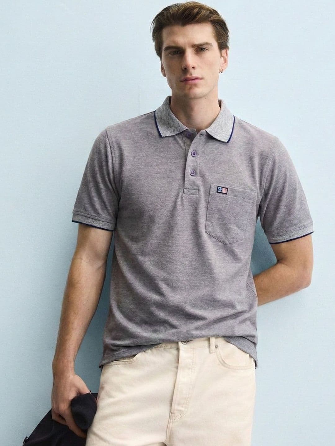 SANDPIPER Polo Collar Pockets Cotton Tshirt - view 1