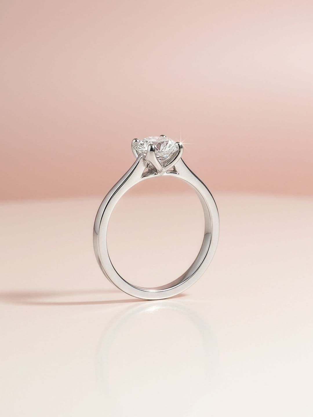 MAEJOY Solitaire round cut Lab grown diamond 92.5 Sterling Silver 18KT Rhodium plated ring - view 1