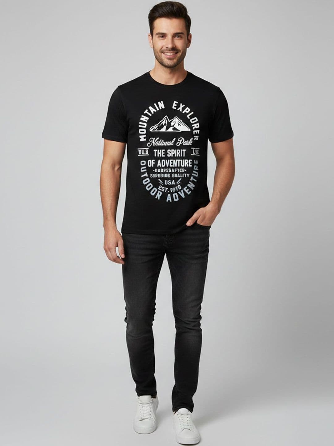 The Roadster Lifestyle Co Printed Round Neck T-shirt - view 1