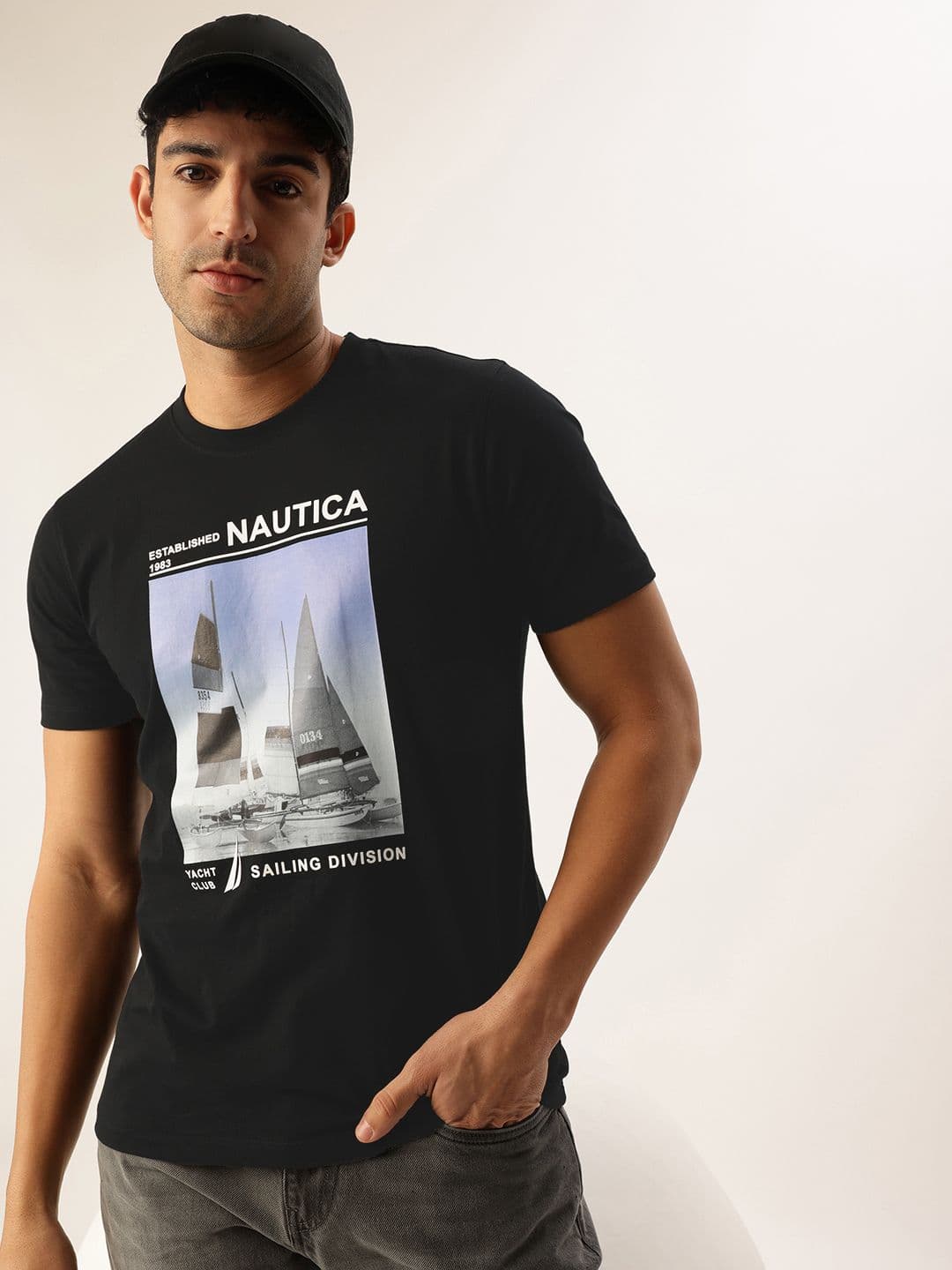 Nautica Graphic Printed Pure Cotton T-shirt - view 1