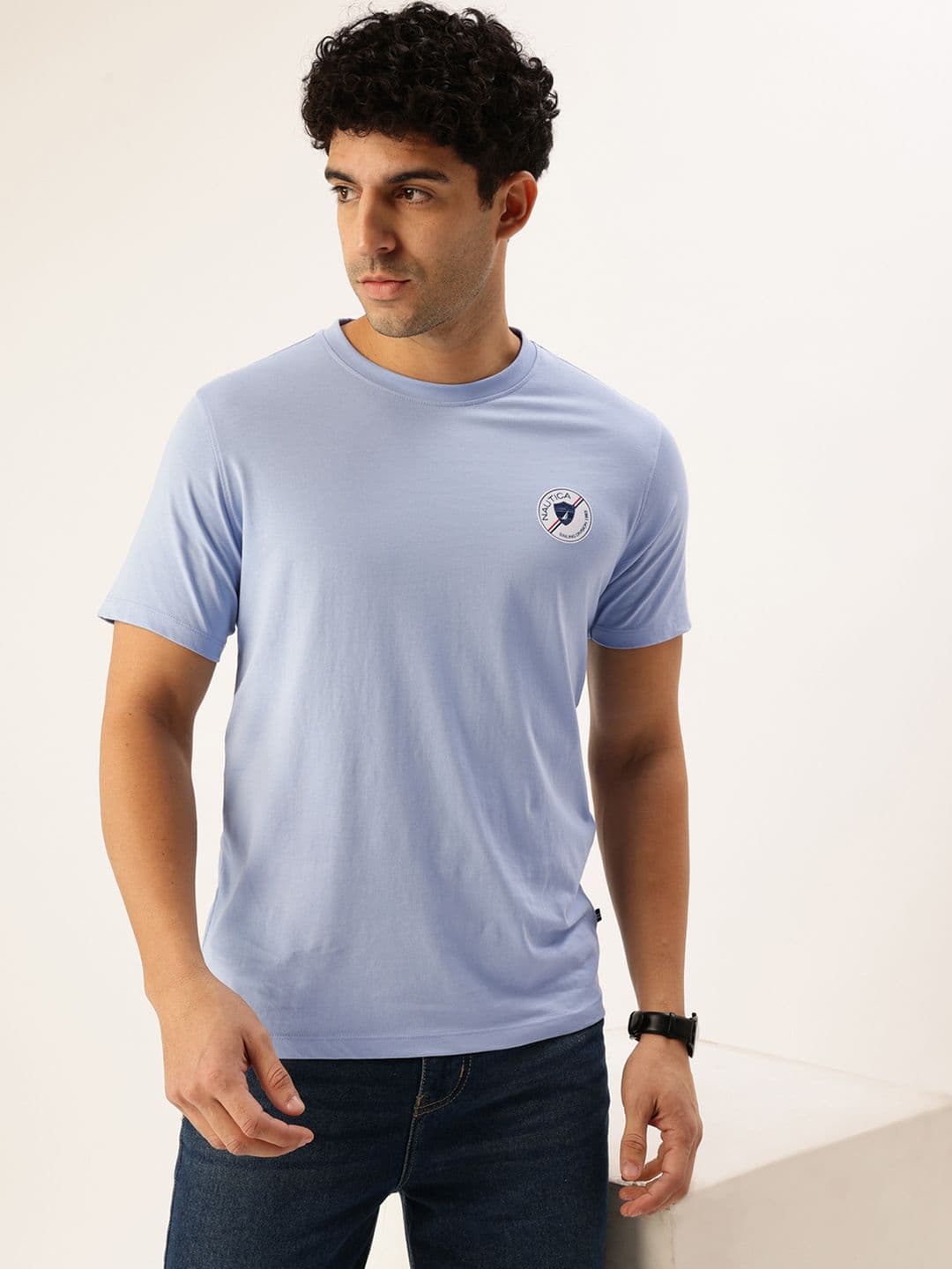 Nautica Brand Logo Printed Pure Cotton T-shirt - view 1