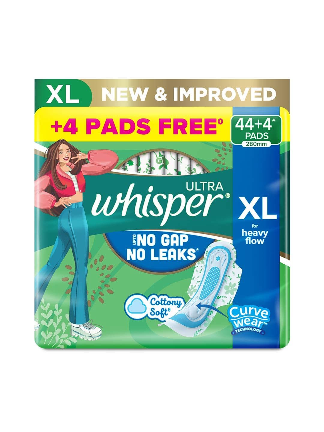 Whisper Ultra Upto No Gap No Leaks Sanitary Pads - 48 XL Pads - view 1