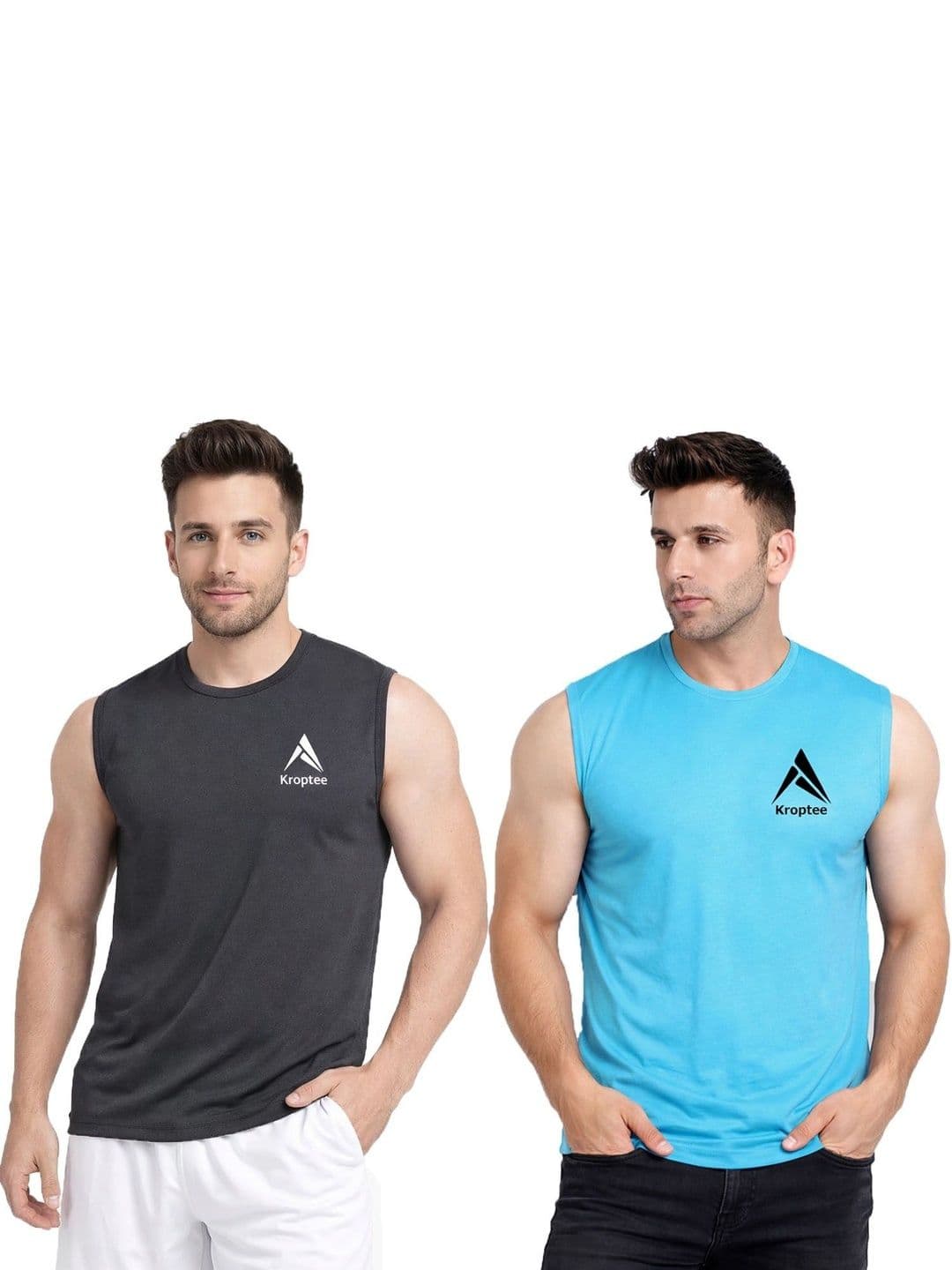 Kroptee Pack of 2 Cotton Blend Gym Vest - view 1