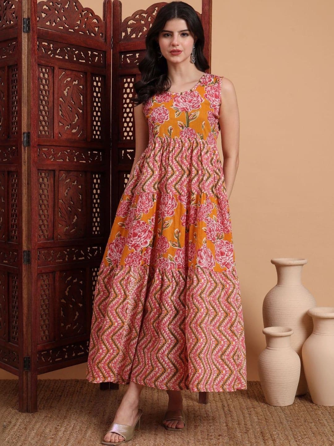 KALINI Floral Print A-Line Maxi Dress - view 1