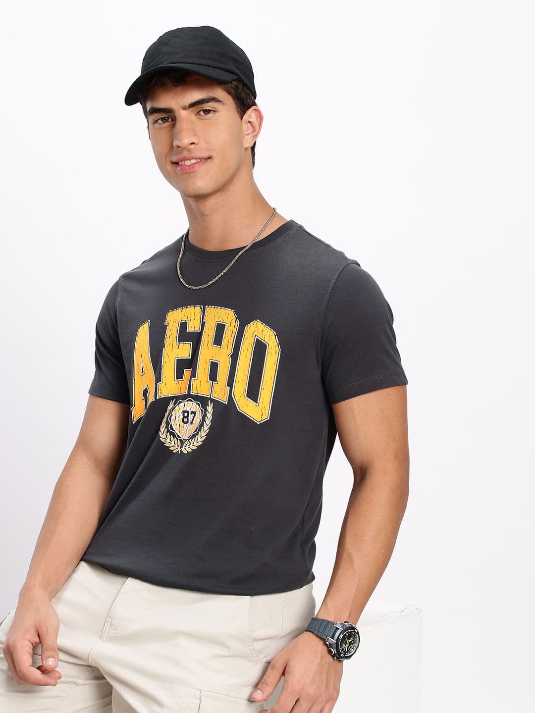 Aeropostale Brand Logo Printed Pure Cotton T-shirt - view 1