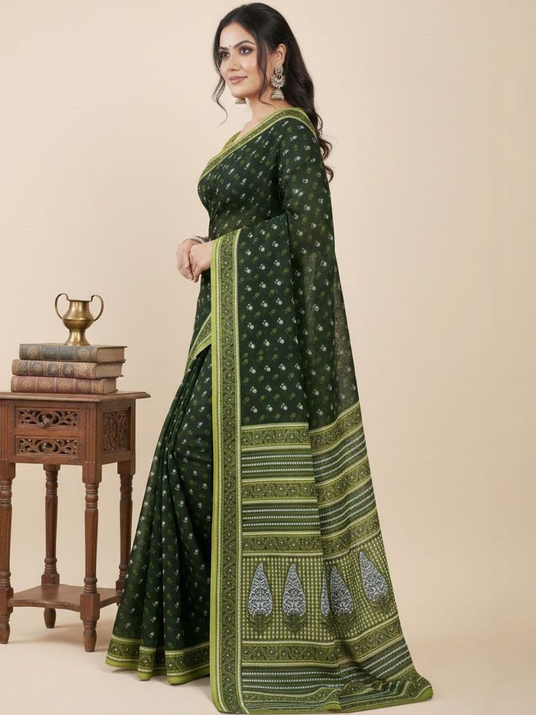 HERE&NOW X Minu Fashions Ethnic Motifs Pure Cotton Saree - view 1