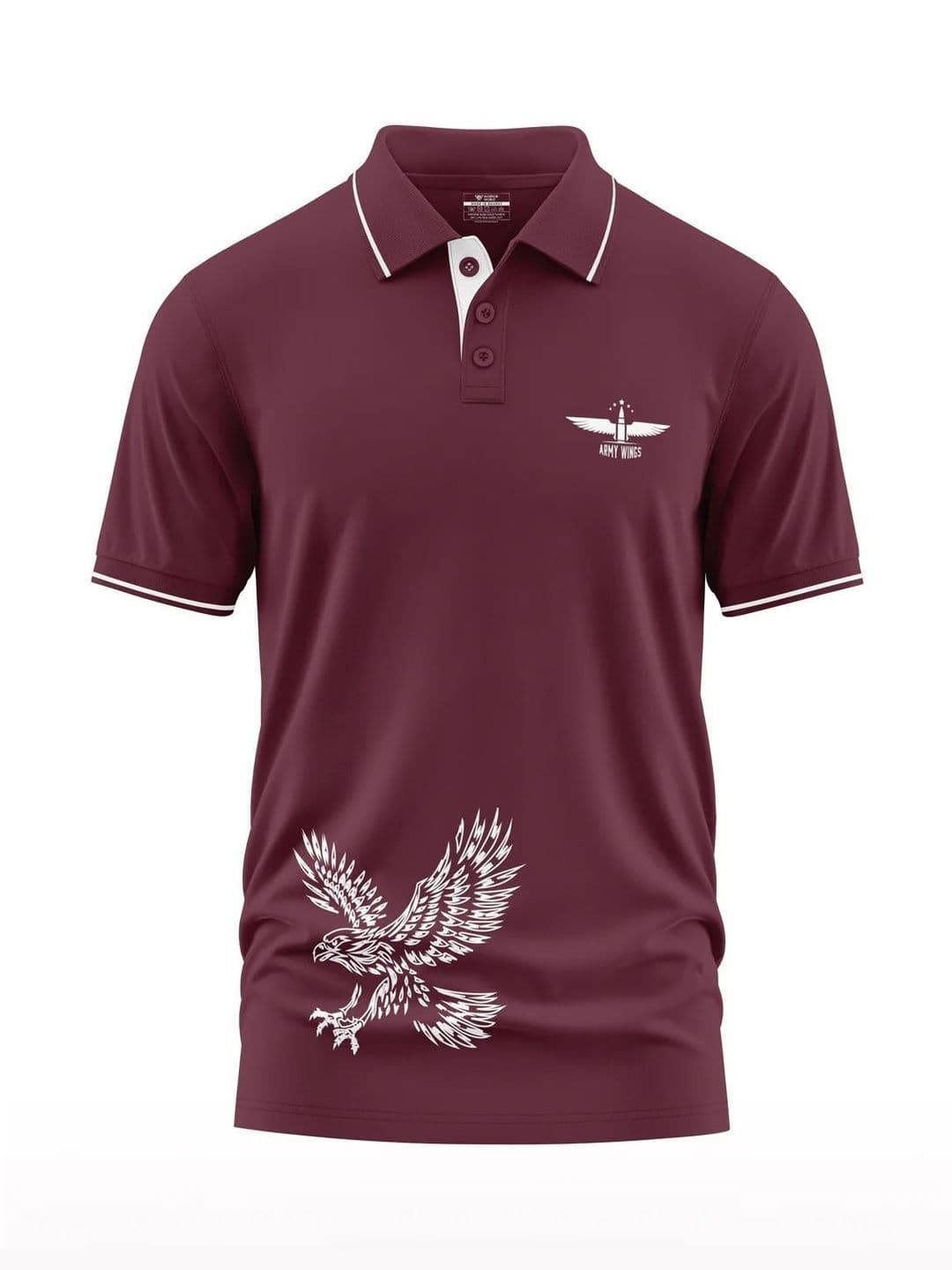 Warrior World Men Printed Polo Collar T-shirt - view 1