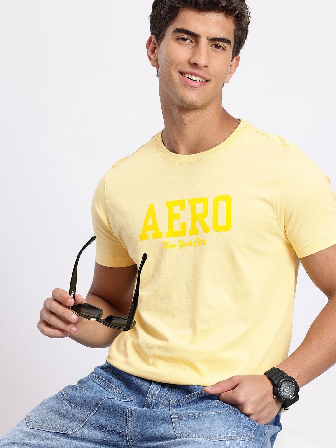 Aeropostale Brand Logo Printed Pure Cotton T-shirt - view 1