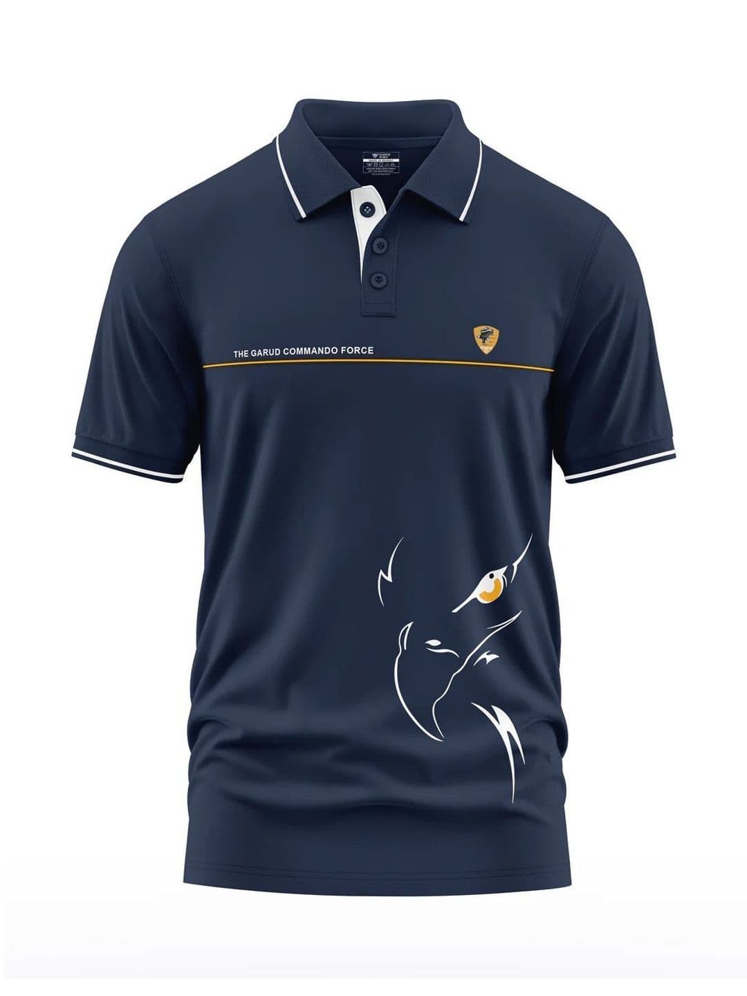 Warrior World Men Printed Polo Collar T-shirt - view 1