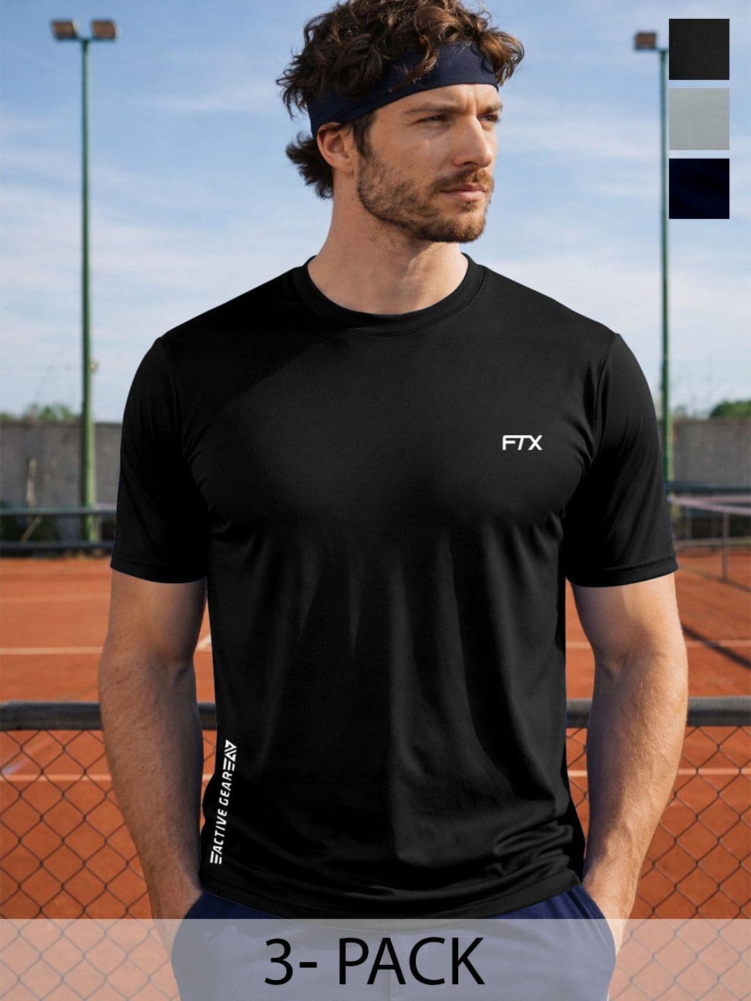 FTX Men Brand Logo 3 Printed Dri-FIT Pockets T-shirt - view 1