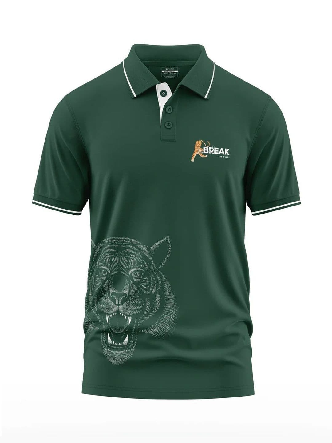 Warrior World Men Printed Polo Collar T-shirt - view 1