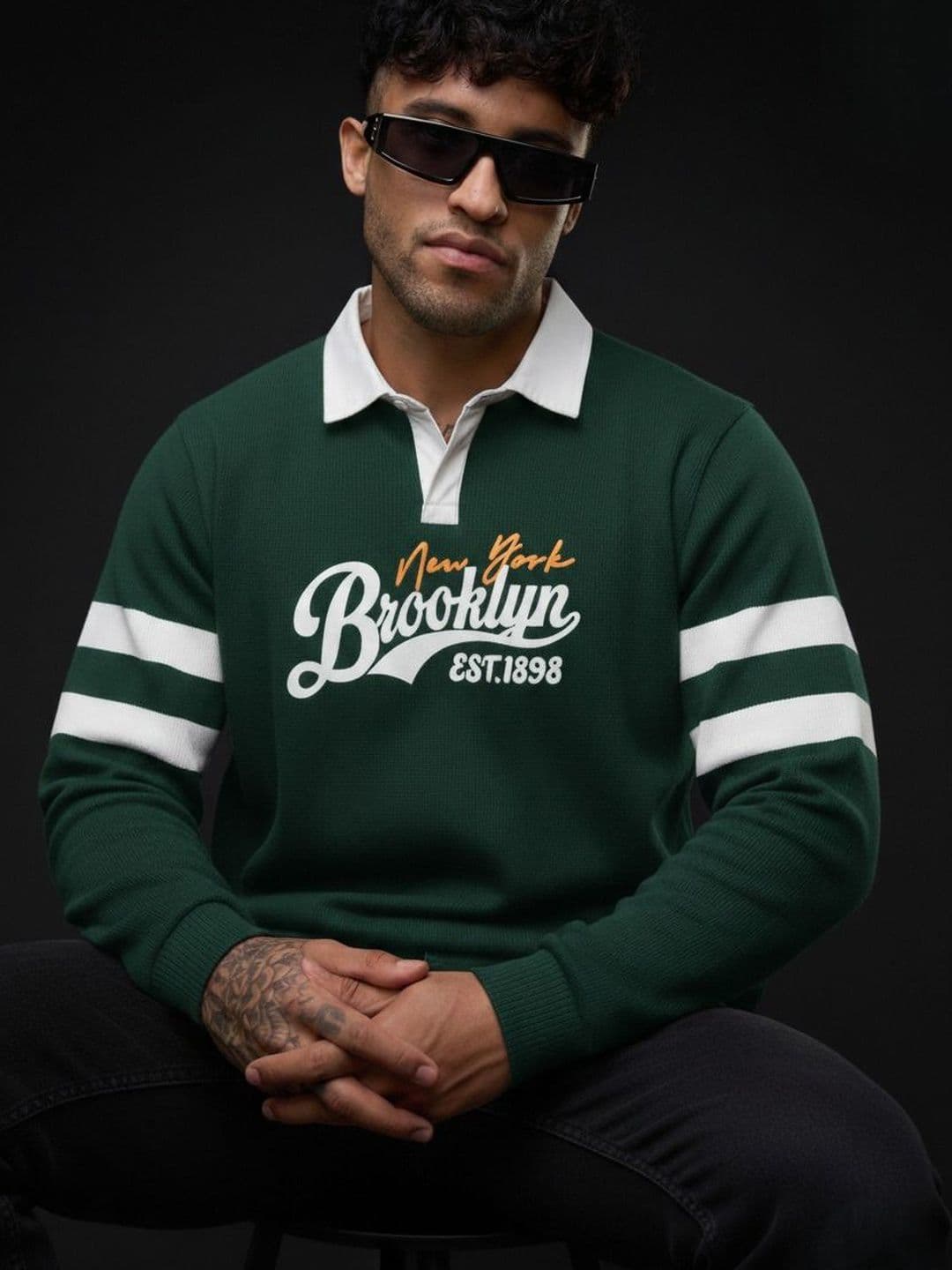 Try This Men Typography Printed Polo Collar T-shirt - view 1