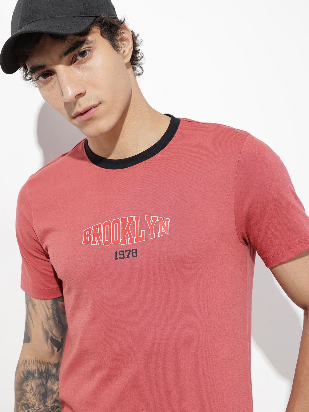 The Roadster Life Co. Typography Printed Pure Cotton T-shirt - view 1