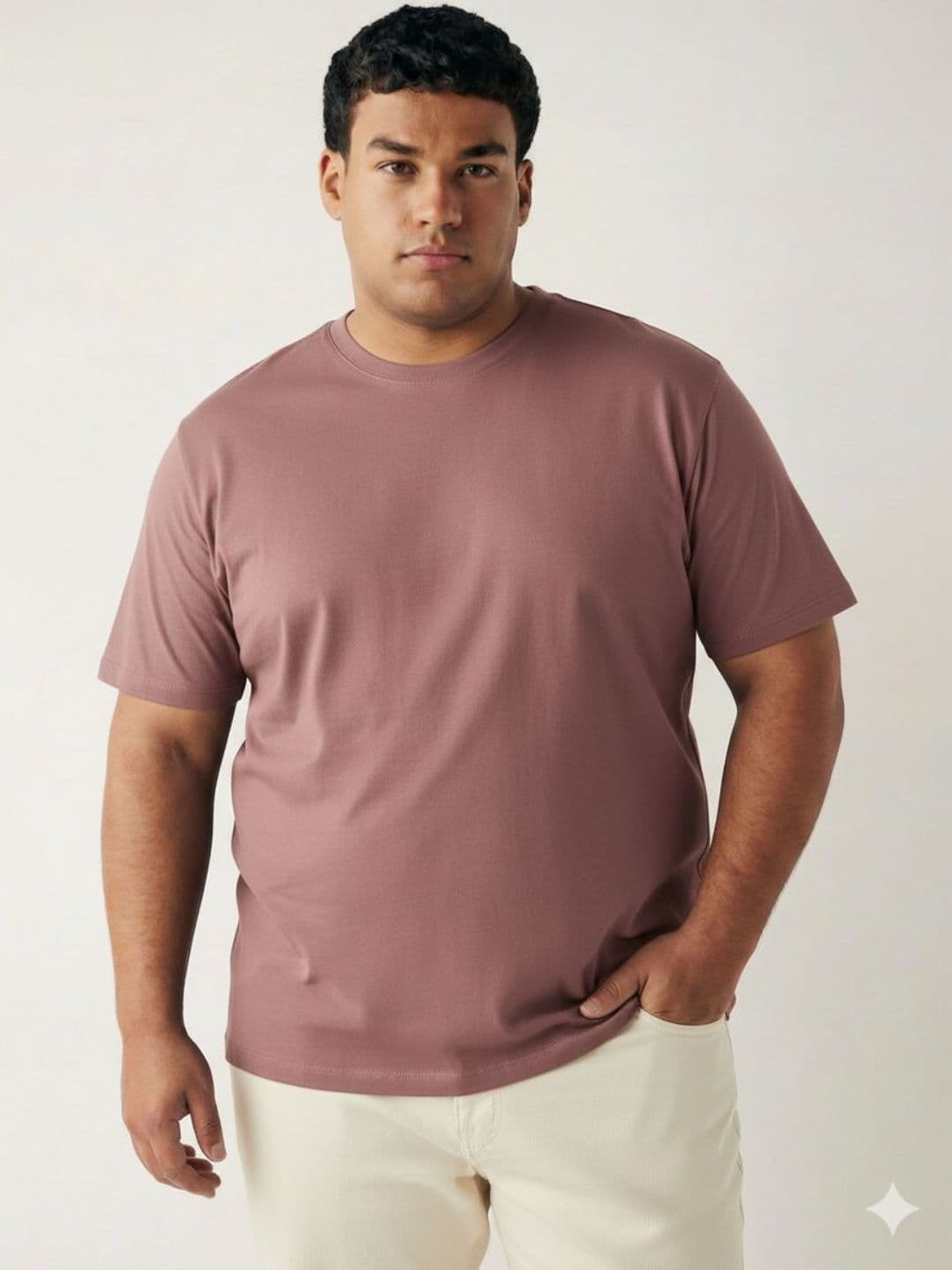 Toodle Plus Men Plus Size Solid Cotton T-Shirt Regular Fit Casual Wear - view 1