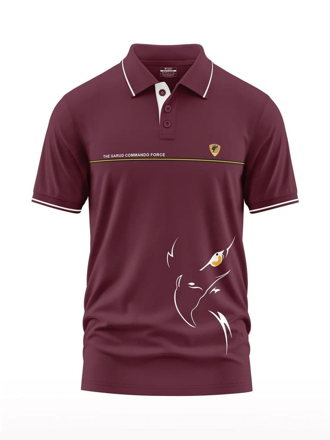 Warrior World Men Printed Polo Collar T-shirt - view 1