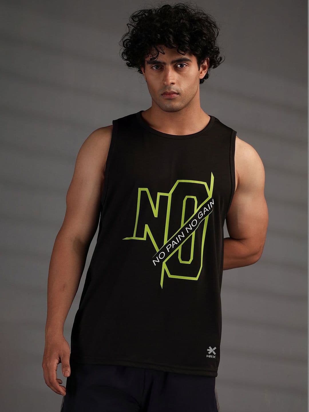 HRX by Hrithik Roshan Men Typography Printed Moisture Wicking Gym Vest - view 1