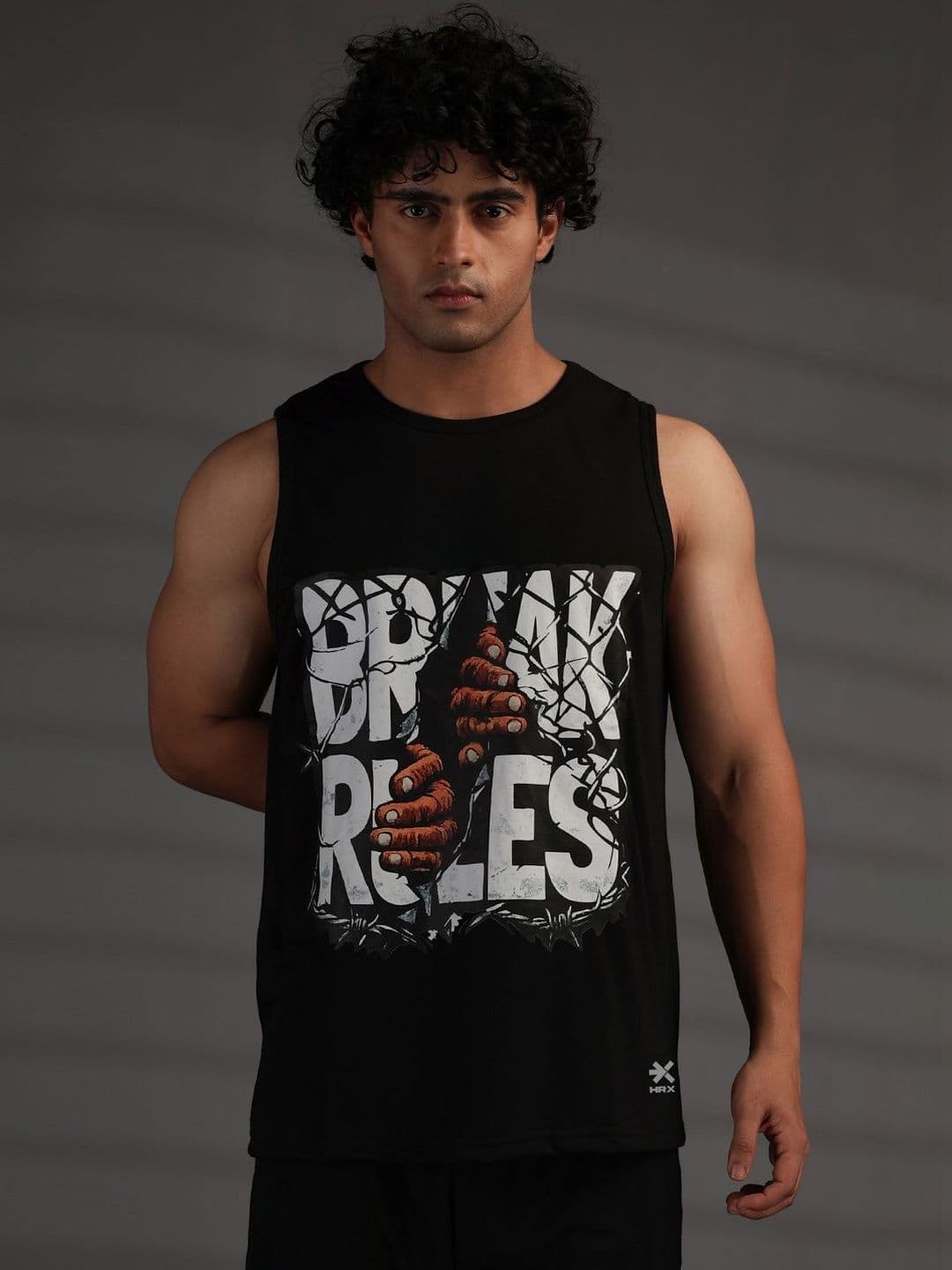 HRX by Hrithik Roshan Men Printed Gym Vest - view 1
