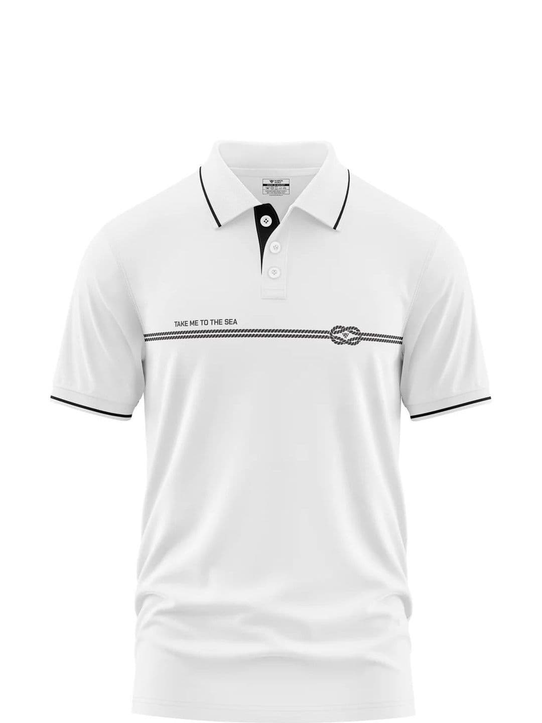 Warrior World Men Typography Printed Polo Collar T-shirt - view 1