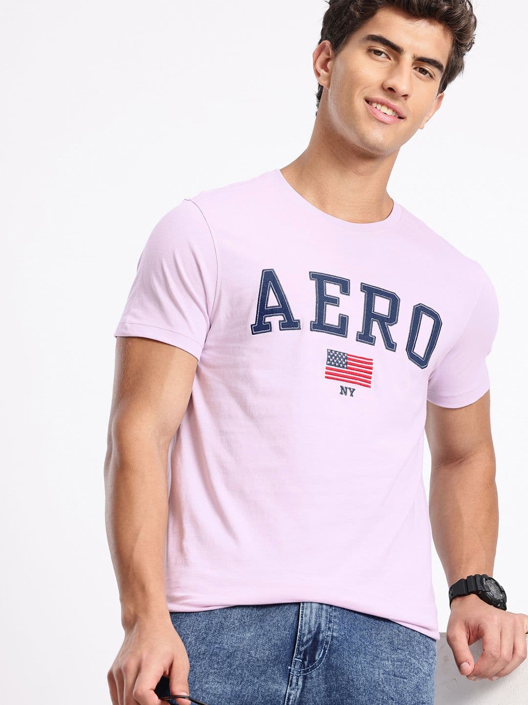 Aeropostale Brand Logo Pure Cotton Applique T-shirt - view 1