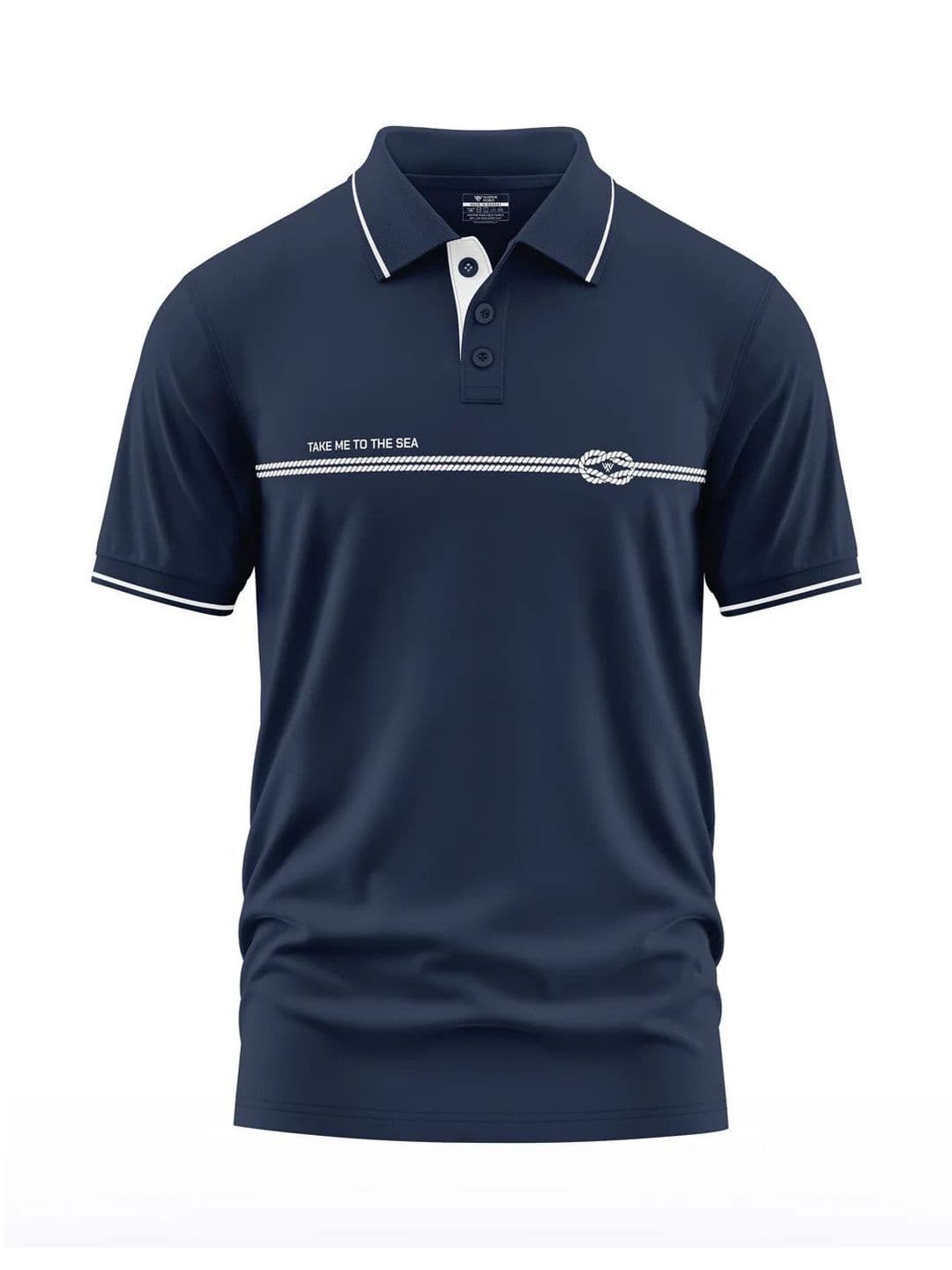 Warrior World Men Typography Printed Polo Collar T-shirt - view 1