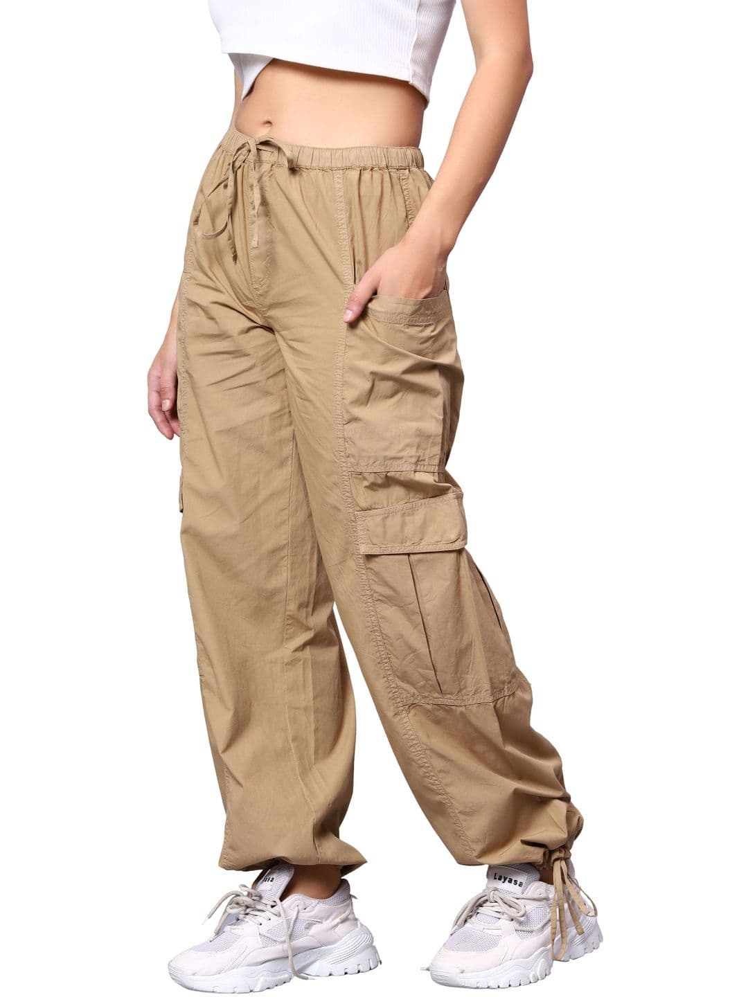 NUEVOSDAMAS Women Relaxed High-Rise Cargos Trousers - view 1