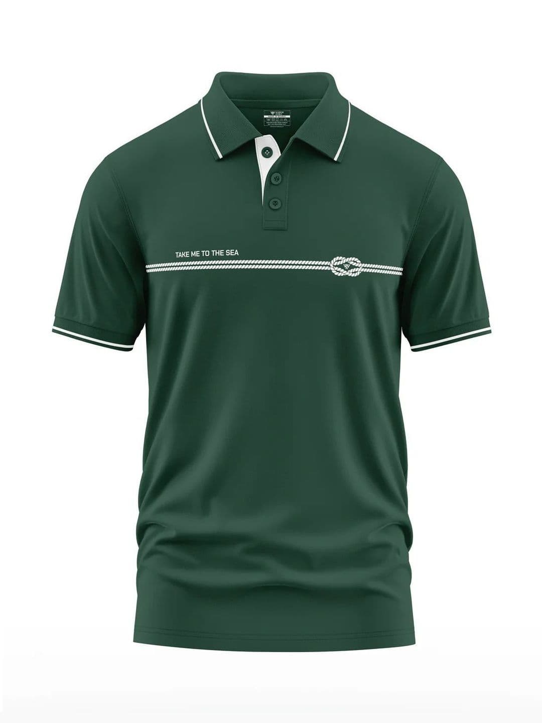 Warrior World Men Typography Printed Polo Collar T-shirt - view 1